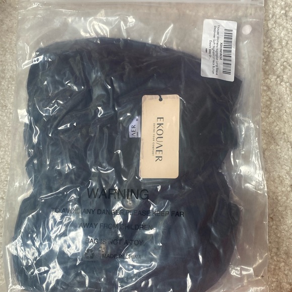 (A8) Ekouaer Longsleeve Ribbed Knit Sleep Shirt vneck Button Notch Collar, M,NWT - Picture 3 of 7